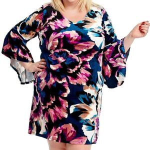 NY Collection floral velour dress size 1X EUC